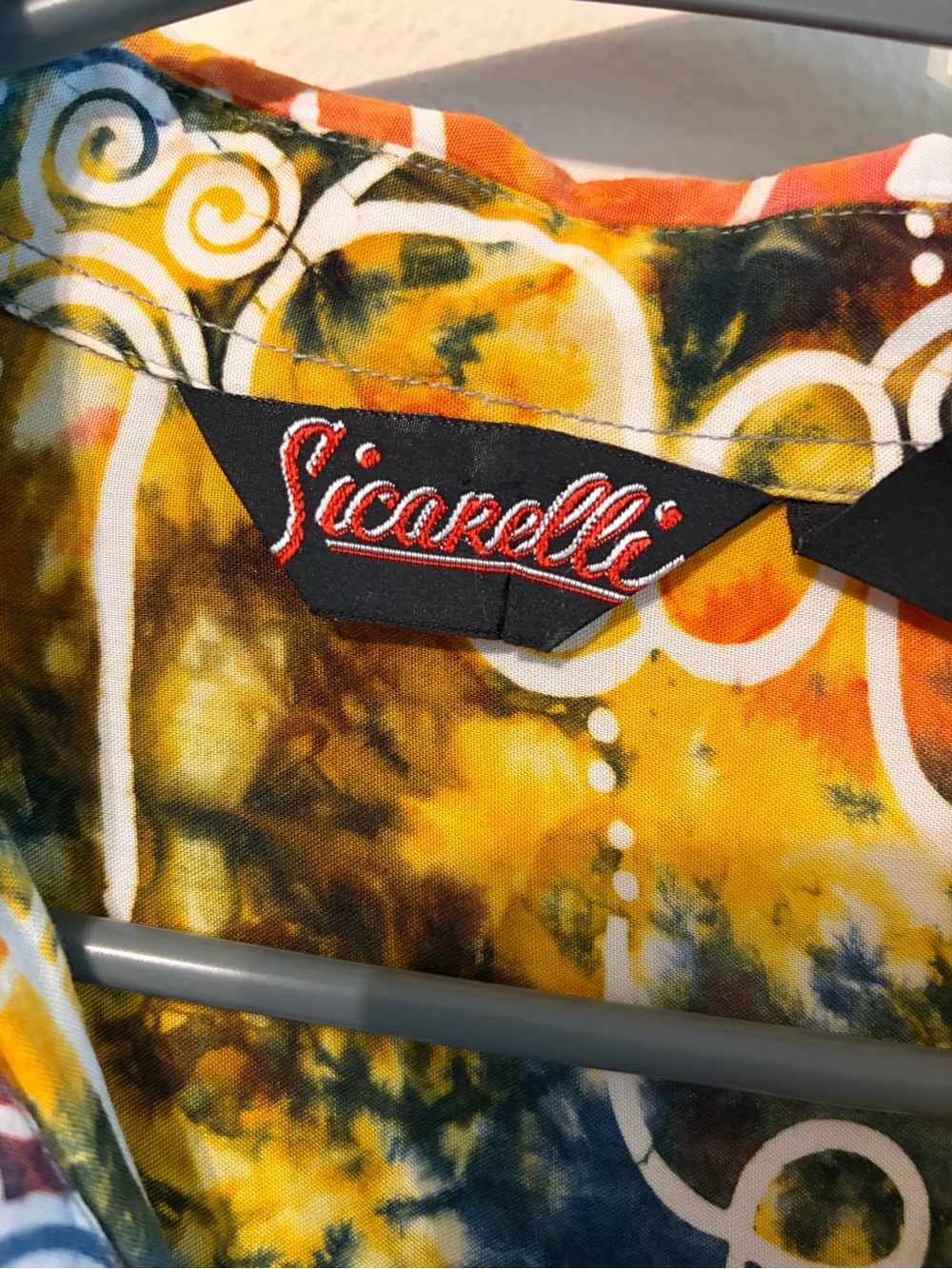 Sicarelli Batik Colorful Abstract Print Button-Up Shirt - Picture 5 of 6